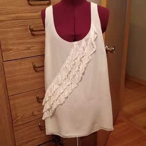 Off White 100% silk tank top/dressy shell
